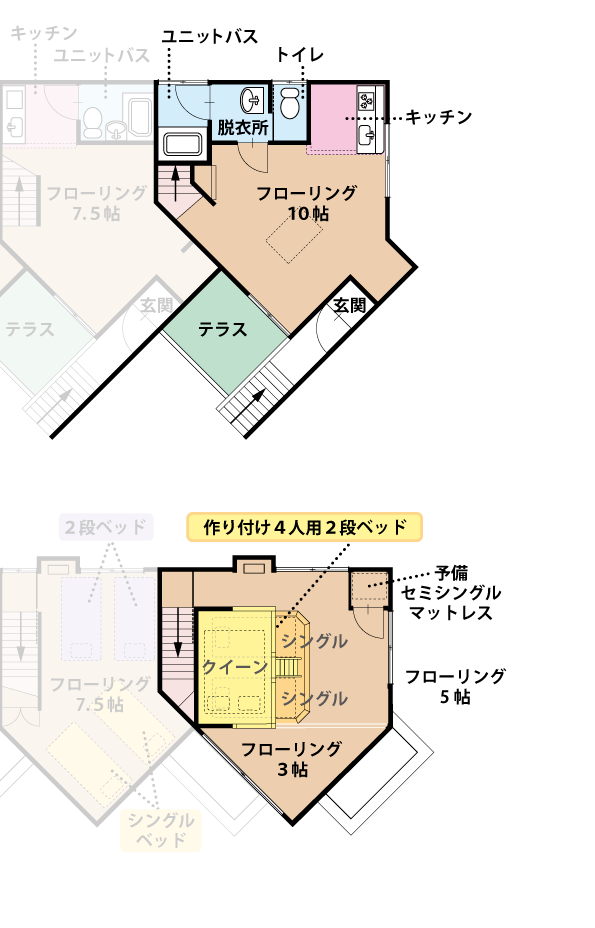 コテージEFタイプの右間取り